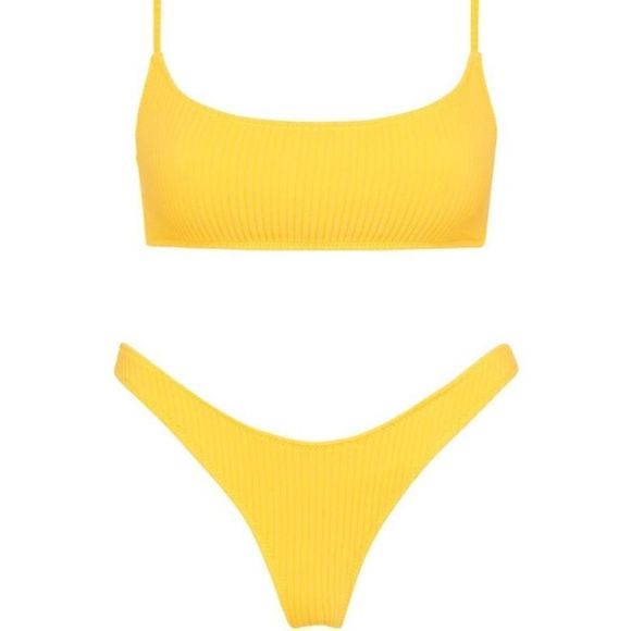 triangl swimwear Other - TRIANGL YELLOW MICA CHEEKY Bathing Suit NWT + Bag 🍋